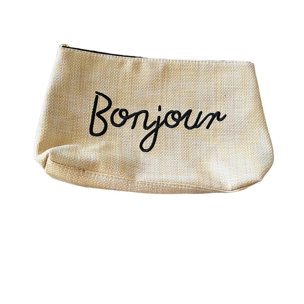 1 x Lancome Makeup Beige "Bonjour " Cosmetic Bag